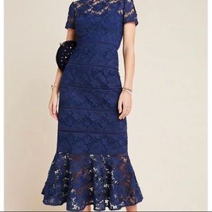 NWT ML Monique Lhuillier Demi Lace Maxi Dress